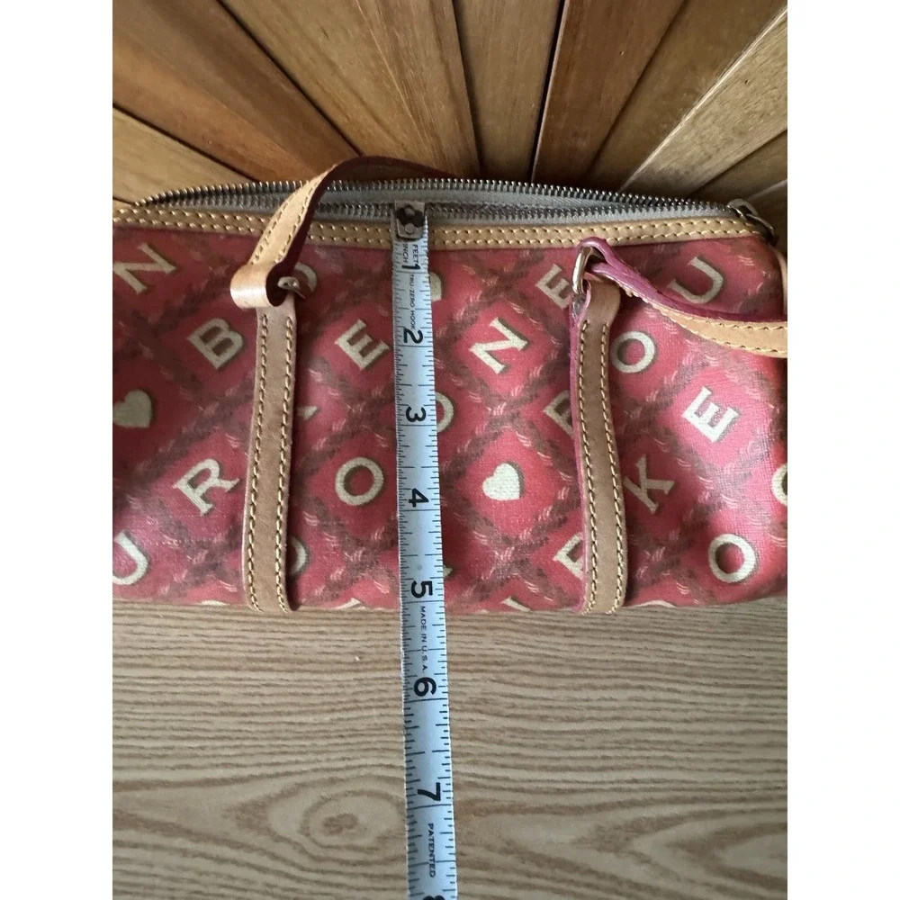 Dooney & Bourke Y2K Vintage Crossword Barrel Handbag Purse EUC Hearts‎  Rare.